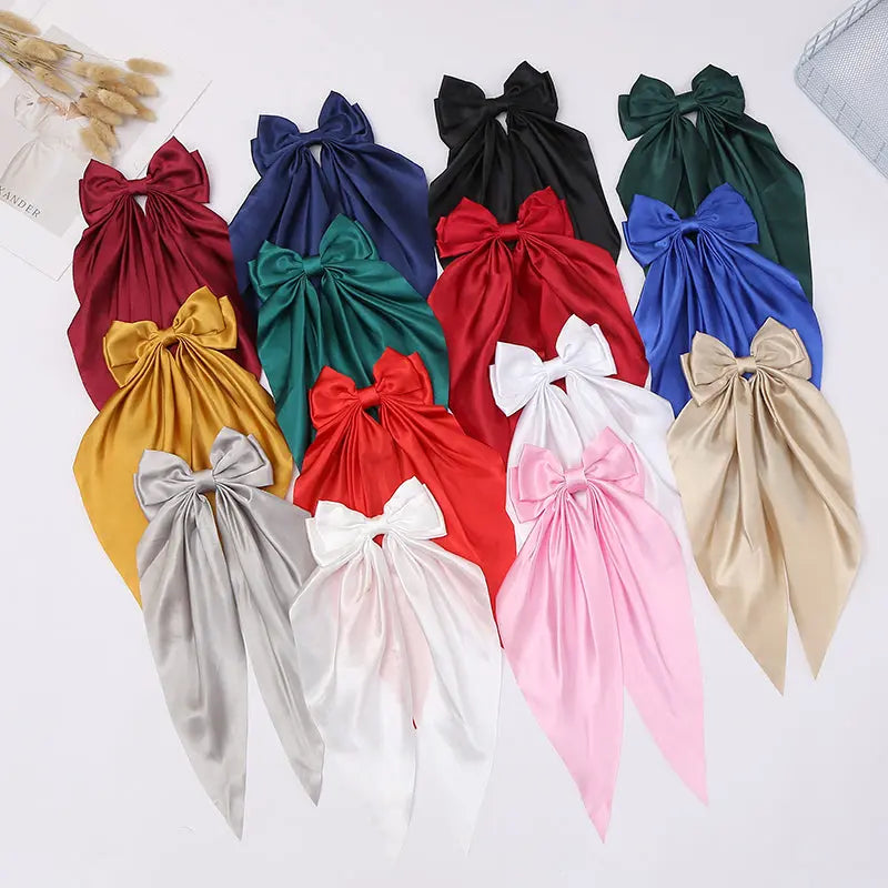 Luxury Satin Bow Scrunchie Set (3-Pack – Random Colors) The Scrunch Bar